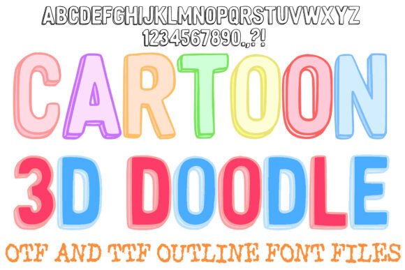 Cartoon 3D Doodle Font for Small Business Branding