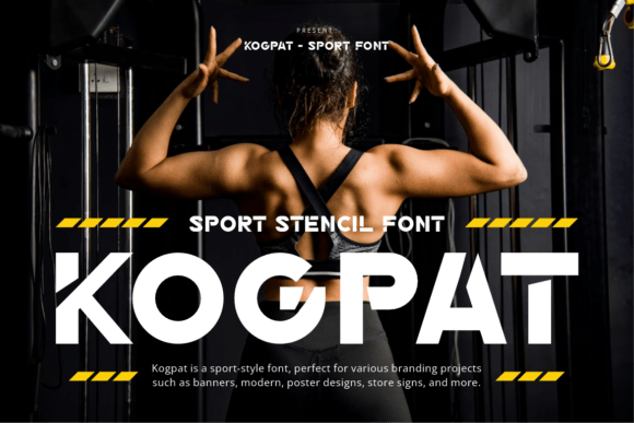 Kogpat: A Bold Sport Stencil Font for Impactful Web Design